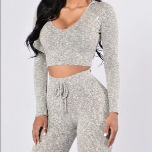 Fashion Nova grey crop hoodie